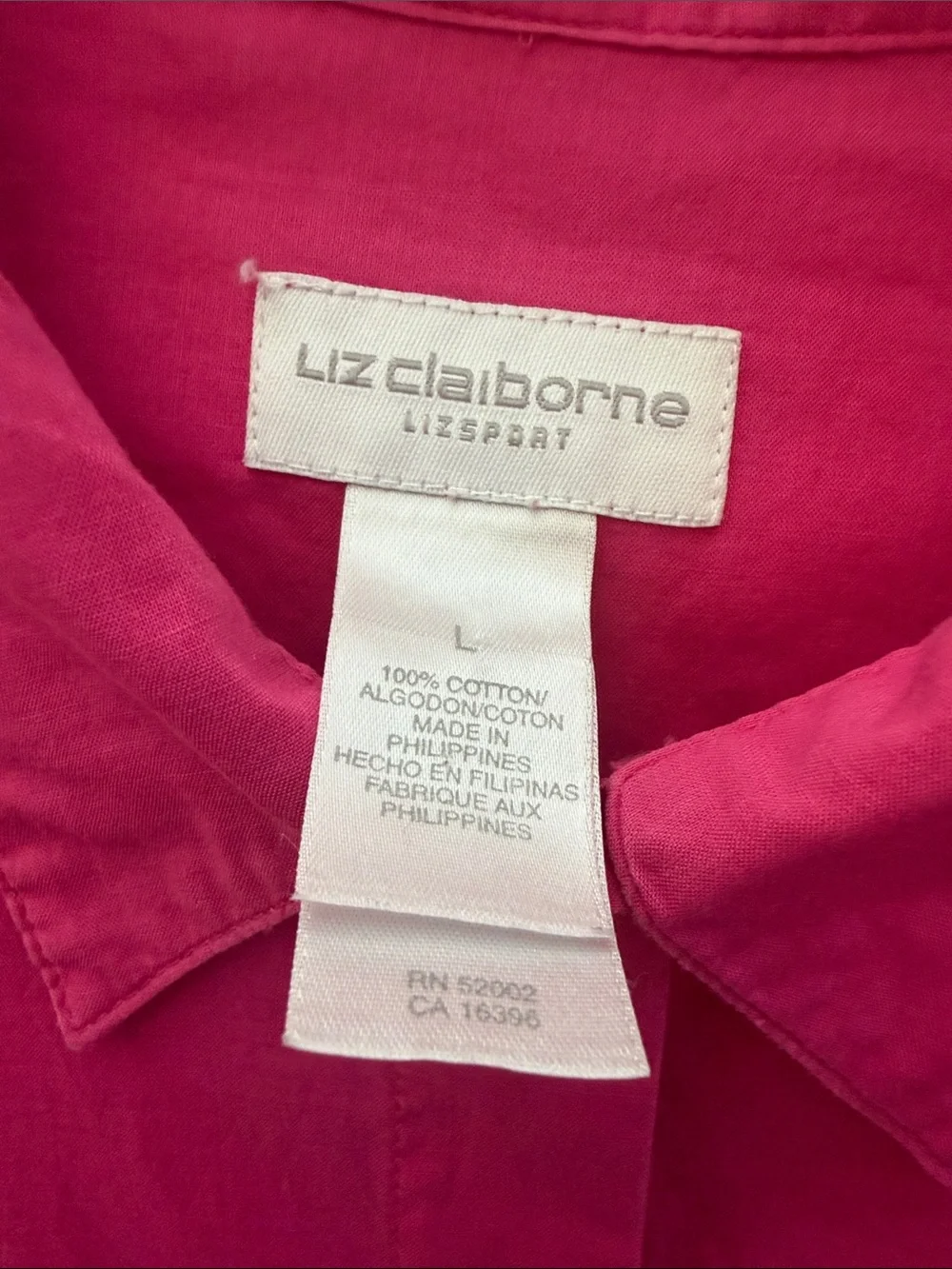 Liz Claiborne Hot Pink Button-Front Shirt